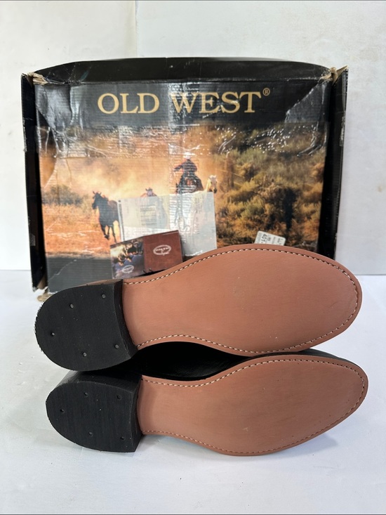 NIB Old West Western Boots Mens Corona Roper Toe Size 9 Black SRM4010 main image 8